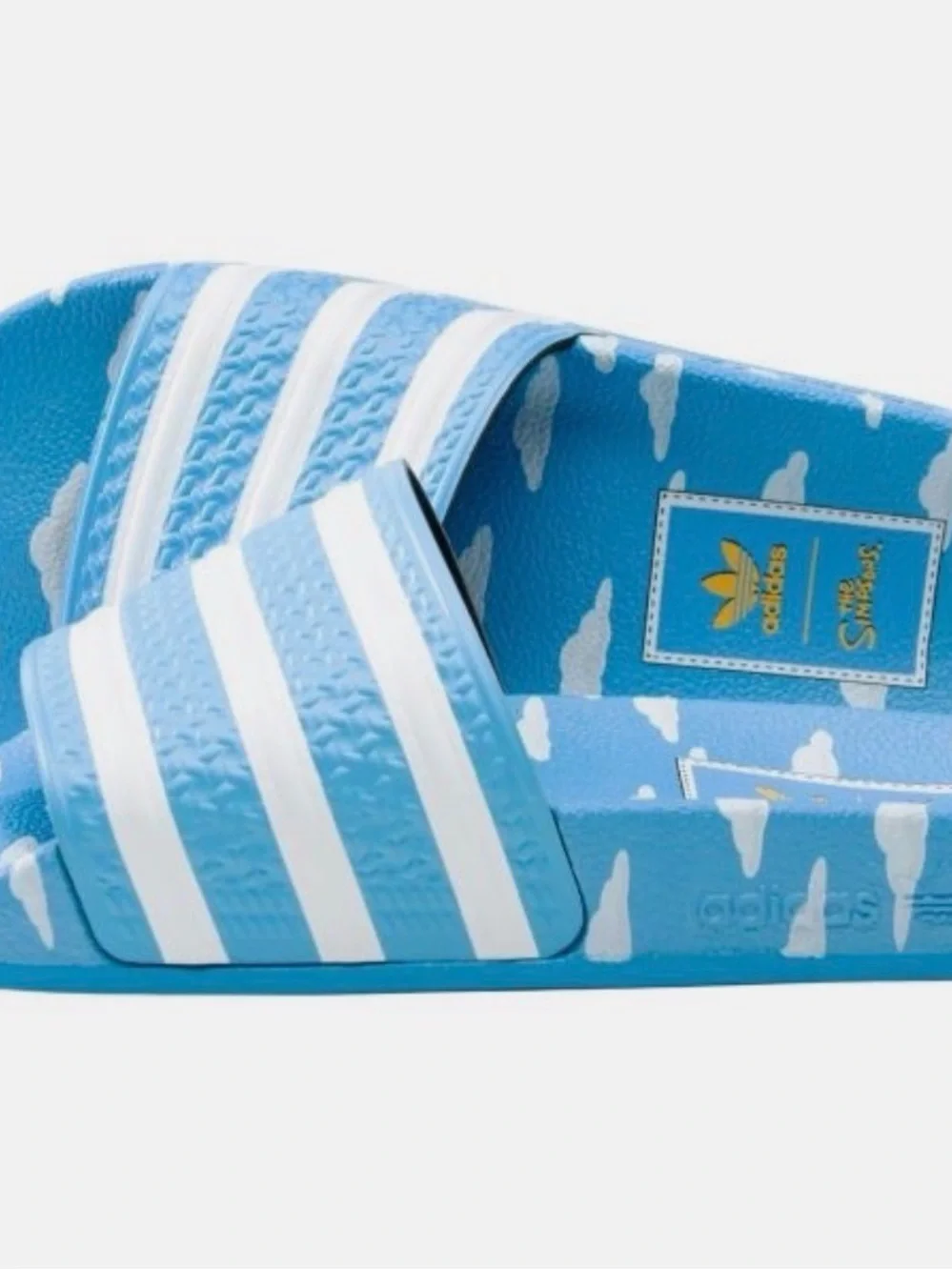 Adidas Kids Simpson Cloud-Print Blue Slide Sandals